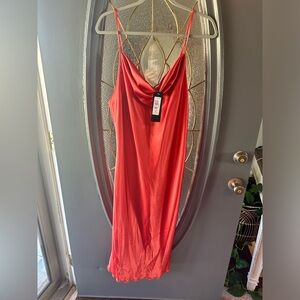 NWT Bebe size XL adjustable straps Maxi Slip dress with cowl neckline